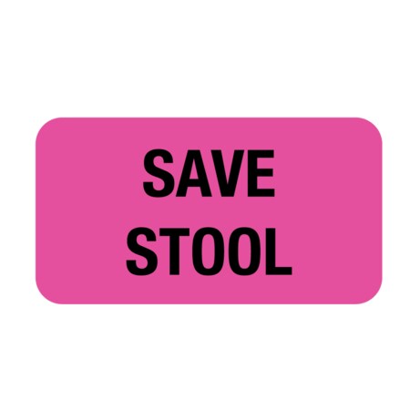 Label, Save Stool 7/8 X 1-5/8 Flr Pink W/Black